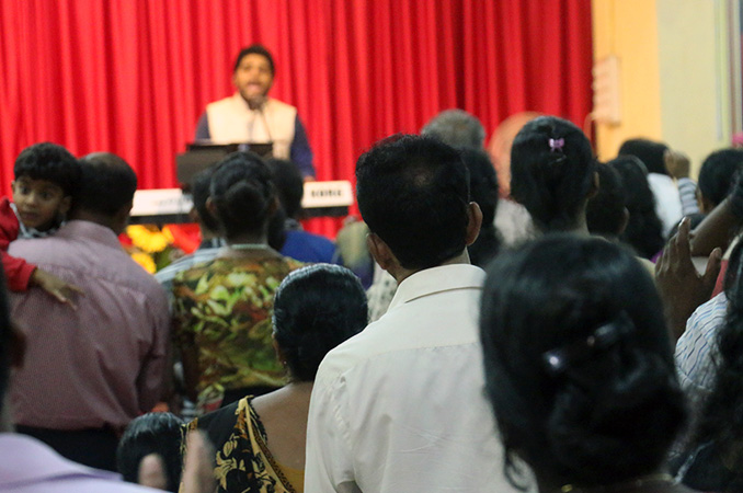 People thronged into the Night Vigil held at Prayer center by Grace Minstry in Mangalore here on Sep 2, 2017. Many received countless miracles, healing, and deliverance. 